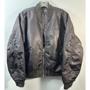South Pole Youth Size Large (16/18) Black Bomber Jacket Vintage
